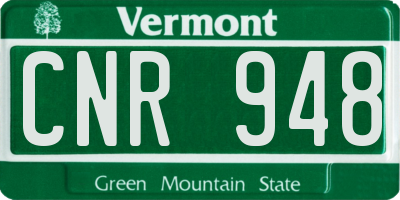 VT license plate CNR948