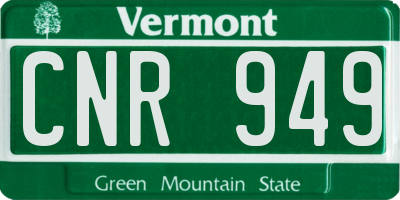 VT license plate CNR949