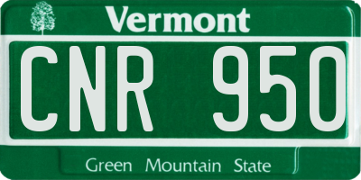 VT license plate CNR950