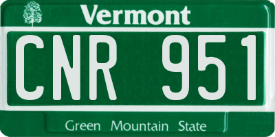 VT license plate CNR951