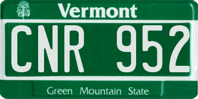 VT license plate CNR952