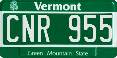 VT license plate CNR955