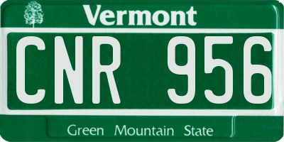 VT license plate CNR956