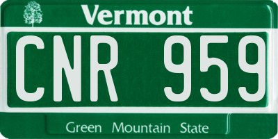 VT license plate CNR959
