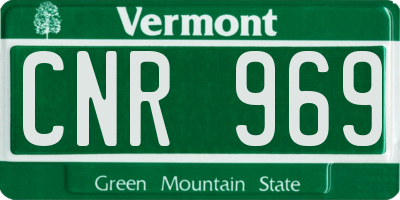 VT license plate CNR969