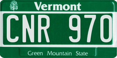 VT license plate CNR970
