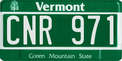 VT license plate CNR971