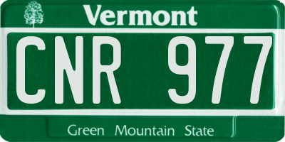 VT license plate CNR977