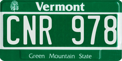 VT license plate CNR978