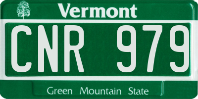 VT license plate CNR979