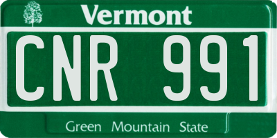 VT license plate CNR991