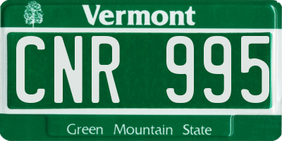VT license plate CNR995