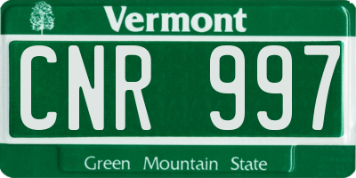 VT license plate CNR997