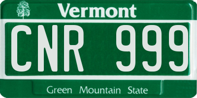 VT license plate CNR999