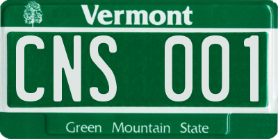 VT license plate CNS001