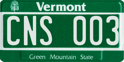 VT license plate CNS003