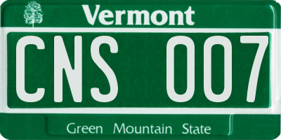 VT license plate CNS007