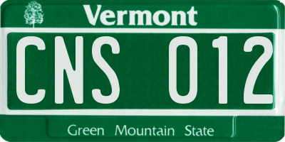 VT license plate CNS012