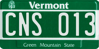 VT license plate CNS013