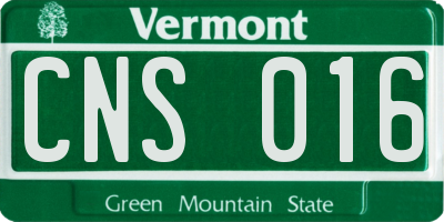 VT license plate CNS016