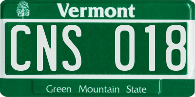 VT license plate CNS018