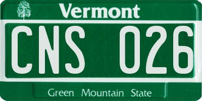 VT license plate CNS026