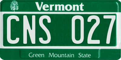 VT license plate CNS027