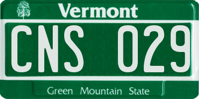 VT license plate CNS029