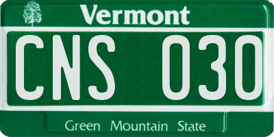 VT license plate CNS030