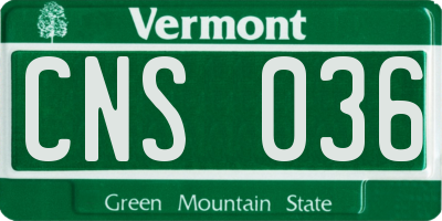 VT license plate CNS036