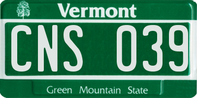 VT license plate CNS039