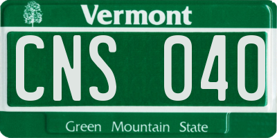VT license plate CNS040