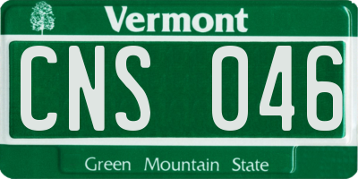 VT license plate CNS046
