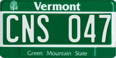 VT license plate CNS047