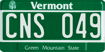 VT license plate CNS049
