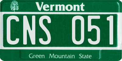 VT license plate CNS051