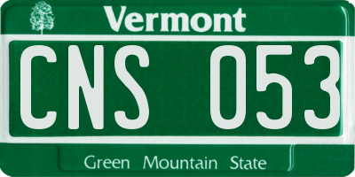 VT license plate CNS053