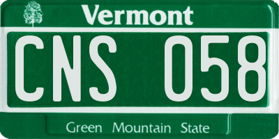 VT license plate CNS058
