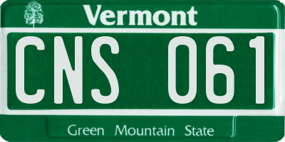 VT license plate CNS061