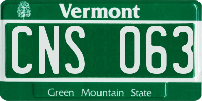 VT license plate CNS063
