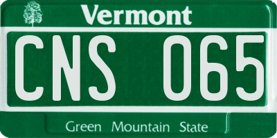 VT license plate CNS065