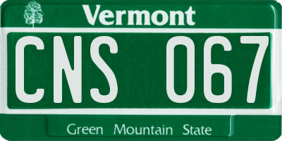VT license plate CNS067