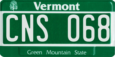 VT license plate CNS068