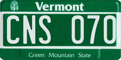 VT license plate CNS070