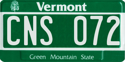 VT license plate CNS072
