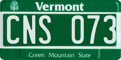 VT license plate CNS073