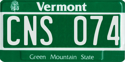 VT license plate CNS074