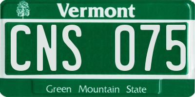 VT license plate CNS075