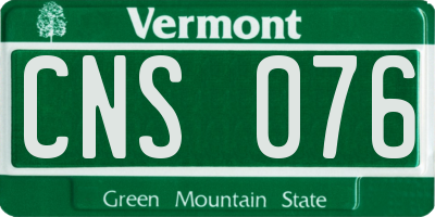 VT license plate CNS076