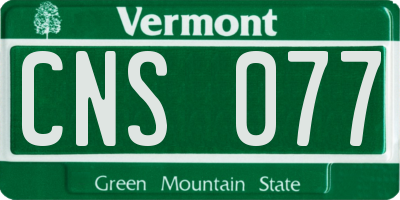 VT license plate CNS077